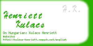 henriett kulacs business card